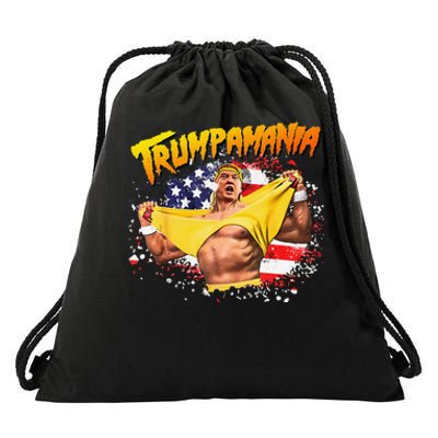 Funny Trumpmania Wrestling Meme 2024 Gift Drawstring Bag