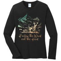 Follow The Word Not The Herd Ladies Long Sleeve Shirt