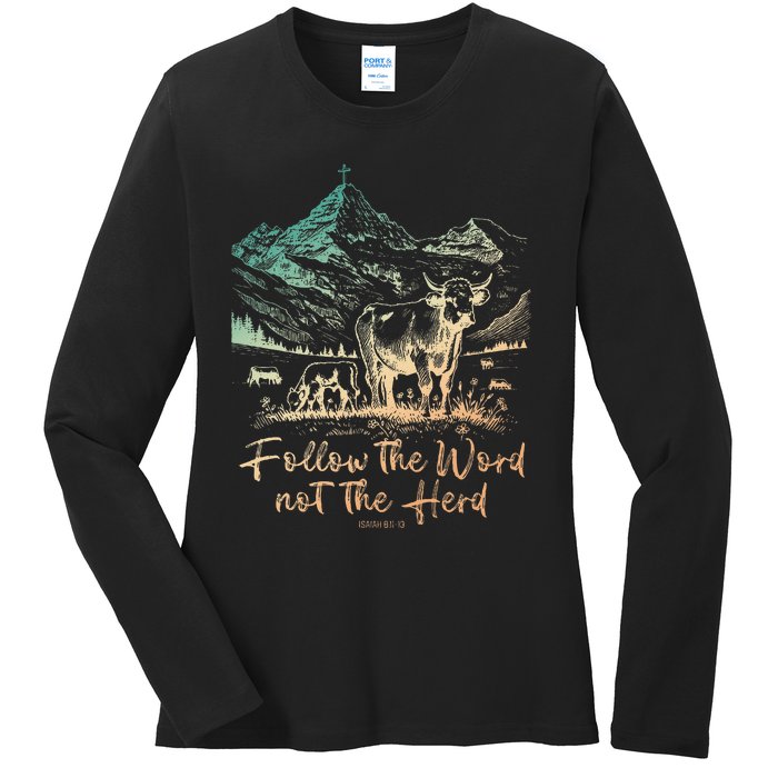 Follow The Word Not The Herd Ladies Long Sleeve Shirt