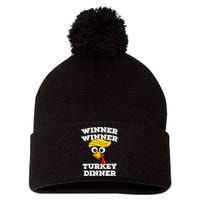 Funny Trump Winner Winner Turkey Dinner Thanksgiving Humor Pom Pom 12in Knit Beanie