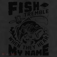 Fish Tremble When They Hear My Name Largemouth Bass Fishing 7 Panel Mesh Trucker Snapback Hat