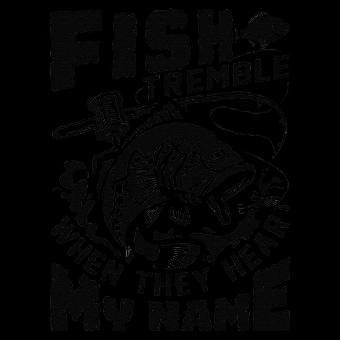 Fish Tremble When They Hear My Name Largemouth Bass Fishing Flexfit Unipanel Trucker Cap