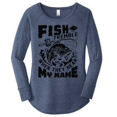 Fish Tremble When They Hear My Name Largemouth Bass Fishing Women's Perfect Tri Tunic Long Sleeve Shirt