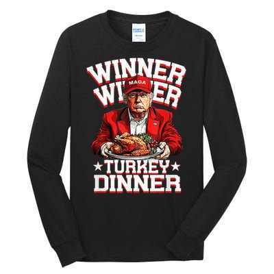 Funny Trump Winner Winner Turkey Dinner Thanksgiving Apparel Tall Long Sleeve T-Shirt