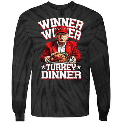 Funny Trump Winner Winner Turkey Dinner Thanksgiving Apparel Tie-Dye Long Sleeve Shirt