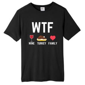 Funny Thanksgiving Wine Turkey Family Autumnal Food Fall Gift Tall Fusion ChromaSoft Performance T-Shirt