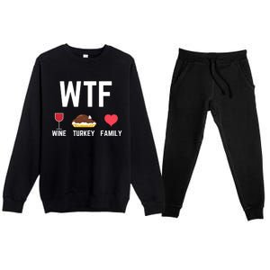 Funny Thanksgiving Wine Turkey Family Autumnal Food Fall Gift Premium Crewneck Sweatsuit Set