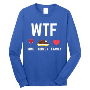 Funny Thanksgiving Wine Turkey Family Autumnal Food Fall Gift Long Sleeve Shirt