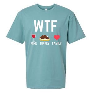 Funny Thanksgiving Wine Turkey Family Autumnal Food Fall Gift Sueded Cloud Jersey T-Shirt