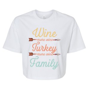 Funny Thanksgiving Wtf Wine Turkey Family More Wine Meaningful Gift Bella+Canvas Jersey Crop Tee