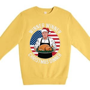 Funny Trump Winner Winner Christmas Dinner Santa Premium Crewneck Sweatshirt