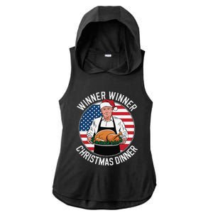 Funny Trump Winner Winner Christmas Dinner Santa Ladies PosiCharge Tri-Blend Wicking Draft Hoodie Tank