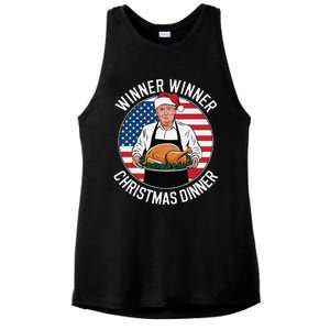 Funny Trump Winner Winner Christmas Dinner Santa Ladies PosiCharge Tri-Blend Wicking Tank