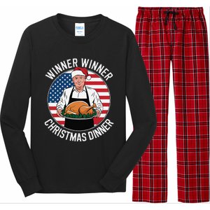 Funny Trump Winner Winner Christmas Dinner Santa Long Sleeve Pajama Set