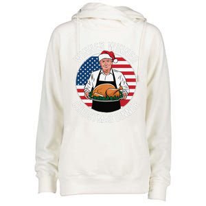 Funny Trump Winner Winner Christmas Dinner Santa Womens Funnel Neck Pullover Hood