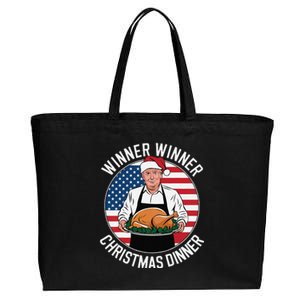 Funny Trump Winner Winner Christmas Dinner Santa Cotton Canvas Jumbo Tote