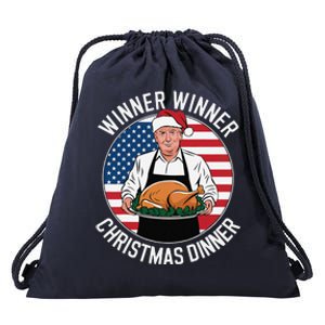 Funny Trump Winner Winner Christmas Dinner Santa Drawstring Bag