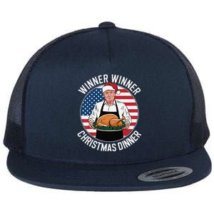 Funny Trump Winner Winner Christmas Dinner Santa Flat Bill Trucker Hat