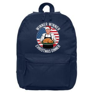 Funny Trump Winner Winner Christmas Dinner Santa 16 in Basic Backpack