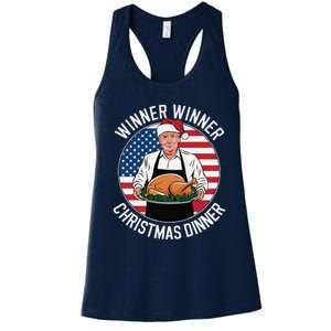 Funny Trump Winner Winner Christmas Dinner Santa Women's Racerback Tank