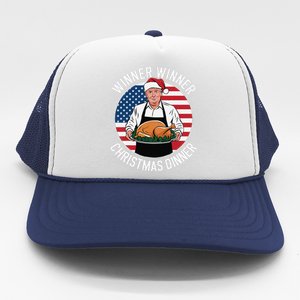 Funny Trump Winner Winner Christmas Dinner Santa Trucker Hat