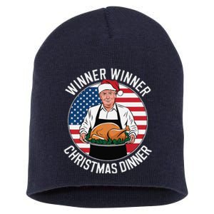 Funny Trump Winner Winner Christmas Dinner Santa Short Acrylic Beanie