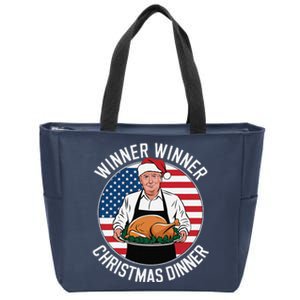 Funny Trump Winner Winner Christmas Dinner Santa Zip Tote Bag