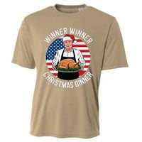 Funny Trump Winner Winner Christmas Dinner Santa Cooling Performance Crew T-Shirt