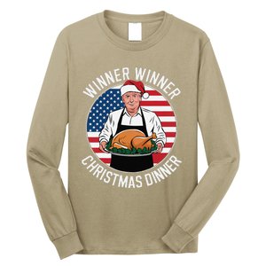 Funny Trump Winner Winner Christmas Dinner Santa Long Sleeve Shirt