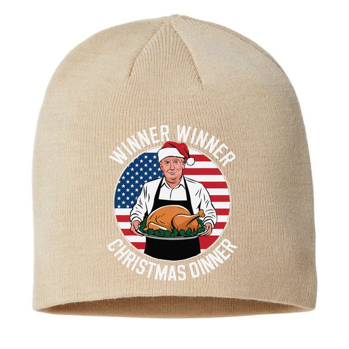 Funny Trump Winner Winner Christmas Dinner Santa Sustainable Beanie