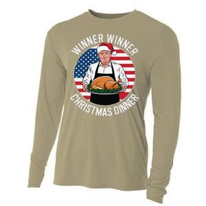 Funny Trump Winner Winner Christmas Dinner Santa Cooling Performance Long Sleeve Crew