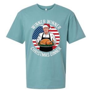 Funny Trump Winner Winner Christmas Dinner Santa Sueded Cloud Jersey T-Shirt