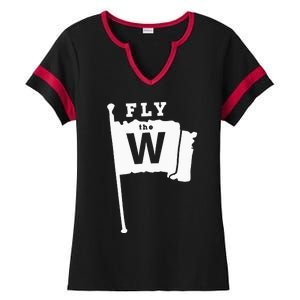 Fly The W Chicago Baseball Winning Flag Ladies Halftime Notch Neck Tee