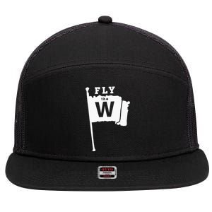 Fly The W Chicago Baseball Winning Flag 7 Panel Mesh Trucker Snapback Hat