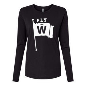 Fly The W Chicago Baseball Winning Flag Womens Cotton Relaxed Long Sleeve T-Shirt