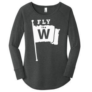 Fly The W Chicago Baseball Winning Flag Women's Perfect Tri Tunic Long Sleeve Shirt