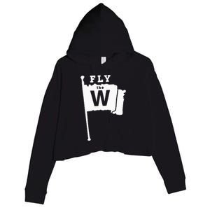 Fly The W Chicago Baseball Winning Flag Crop Fleece Hoodie