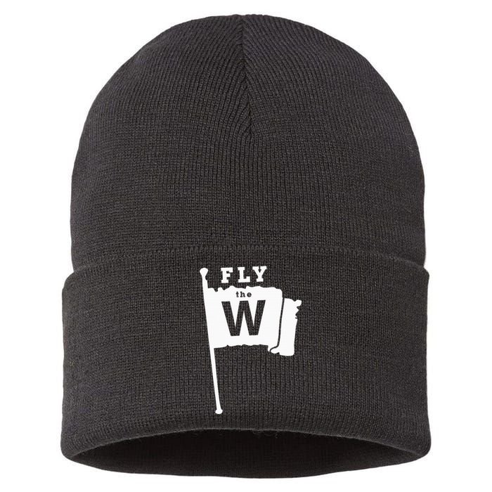 Fly The W Chicago Baseball Winning Flag Sustainable Knit Beanie