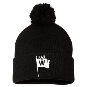 Fly The W Chicago Baseball Winning Flag Pom Pom 12in Knit Beanie