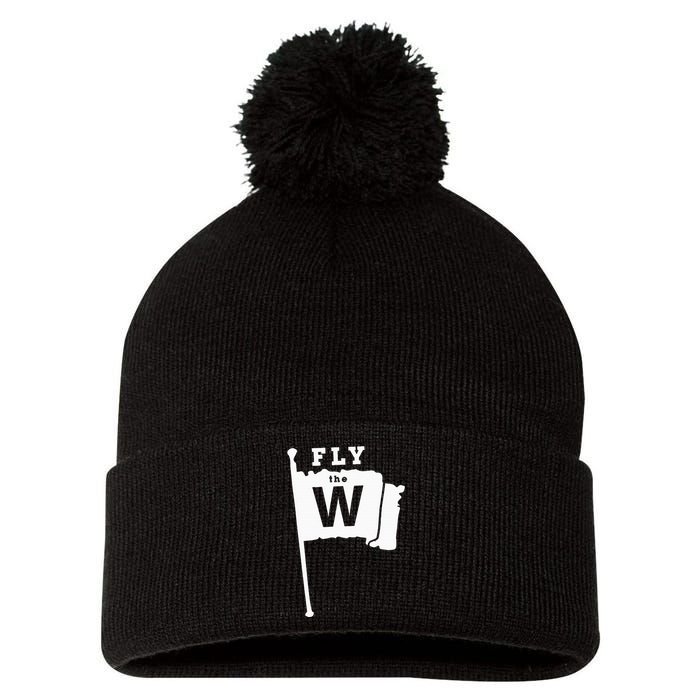 Fly The W Chicago Baseball Winning Flag Pom Pom 12in Knit Beanie