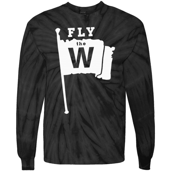 Fly The W Chicago Baseball Winning Flag Tie-Dye Long Sleeve Shirt