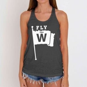 Fly The W Chicago Baseball Winning Flag Women's Knotted Racerback Tank