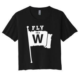 Fly The W Chicago Baseball Winning Flag Women's Crop Top Tee