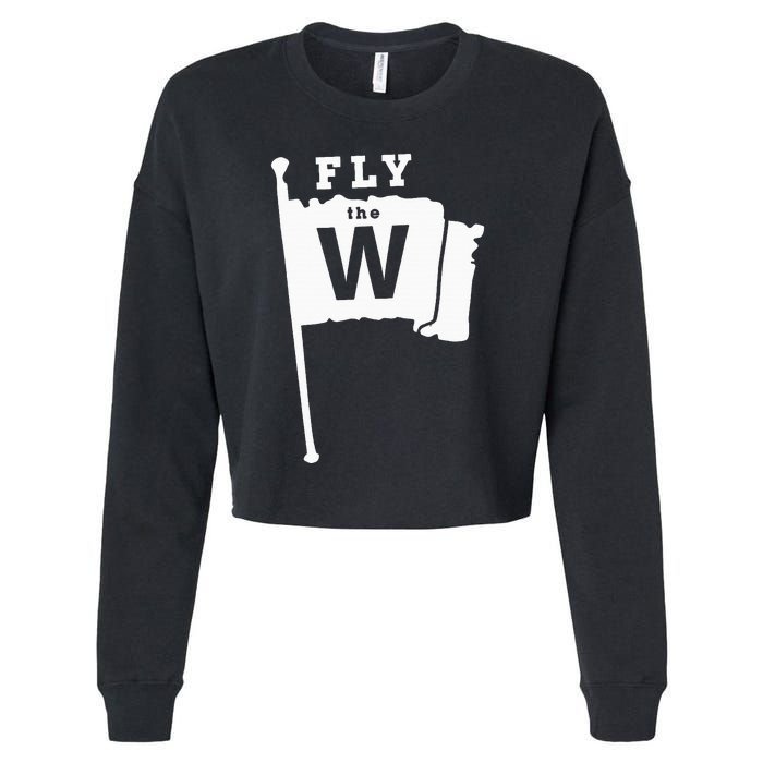 Fly The W Chicago Baseball Winning Flag Cropped Pullover Crew