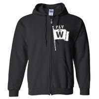 Fly The W Chicago Baseball Winning Flag Full Zip Hoodie