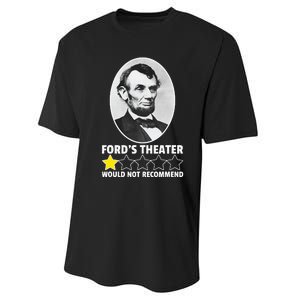 FordS Theater Would Not Recommend 1star Abraham Lincoln Performance Sprint T-Shirt