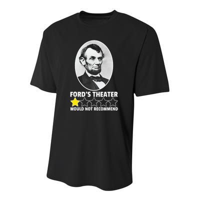 FordS Theater Would Not Recommend 1star Abraham Lincoln Youth Performance Sprint T-Shirt