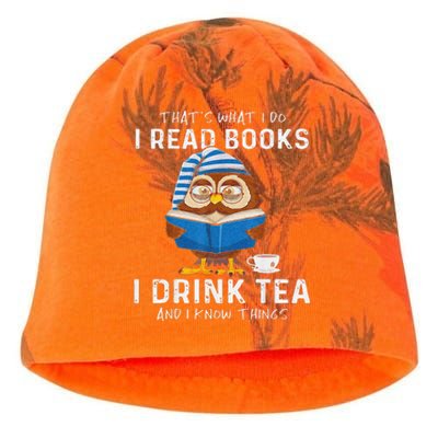 Funny Thats What I Do I Read Books I Drink Tea And I Know Things Kati - Camo Knit Beanie