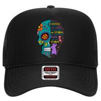 Feminist They Whispered To Her Magic Kingdom Family And Friends High Crown Mesh Back Trucker Hat