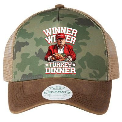 Funny Trump Winner Winner Turkey Dinner Thanksgiving Humor Legacy Tie Dye Trucker Hat